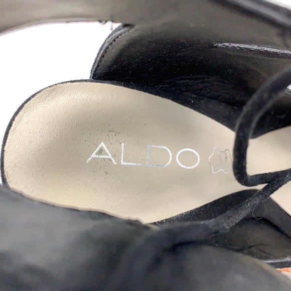 Aldo Finelli Suede Beaded Stud Lace Heels Sz 7.5 - Picture 6 of 8